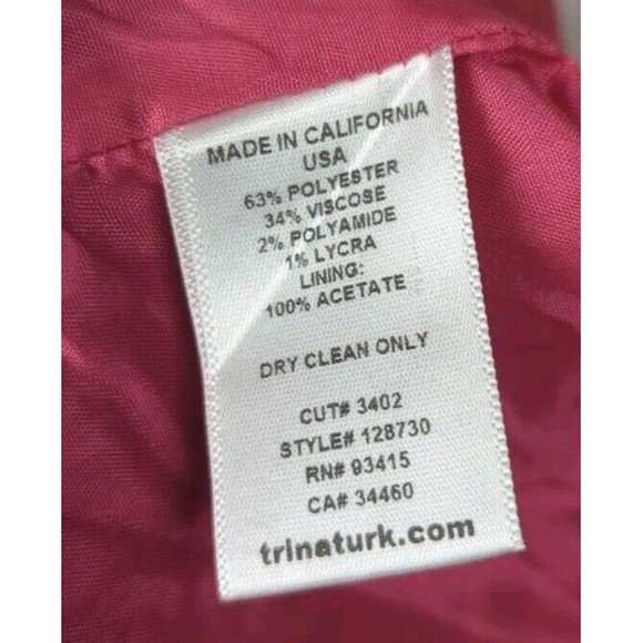 Trina Turk Pink Plaid Sheath Dress Flounce Peplum Tartan Faux Wrap Sleeveless 2 - Picture 5 of 6